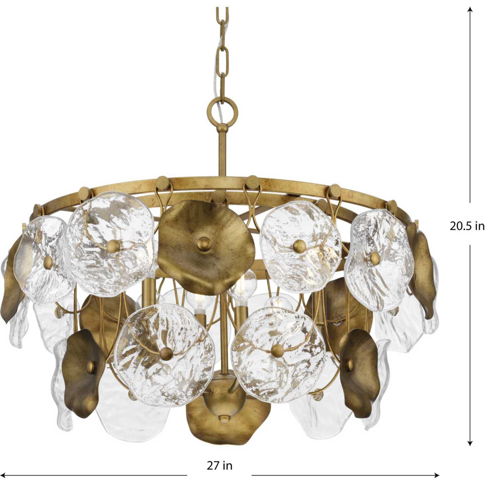 Loretta 6 Light 27 inch Gold Ombre Chandelier Ceiling Light, Design Series