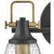 Easton 2 Light 14.5 inch Black with Heritage Brass Vanity Light Wall Light