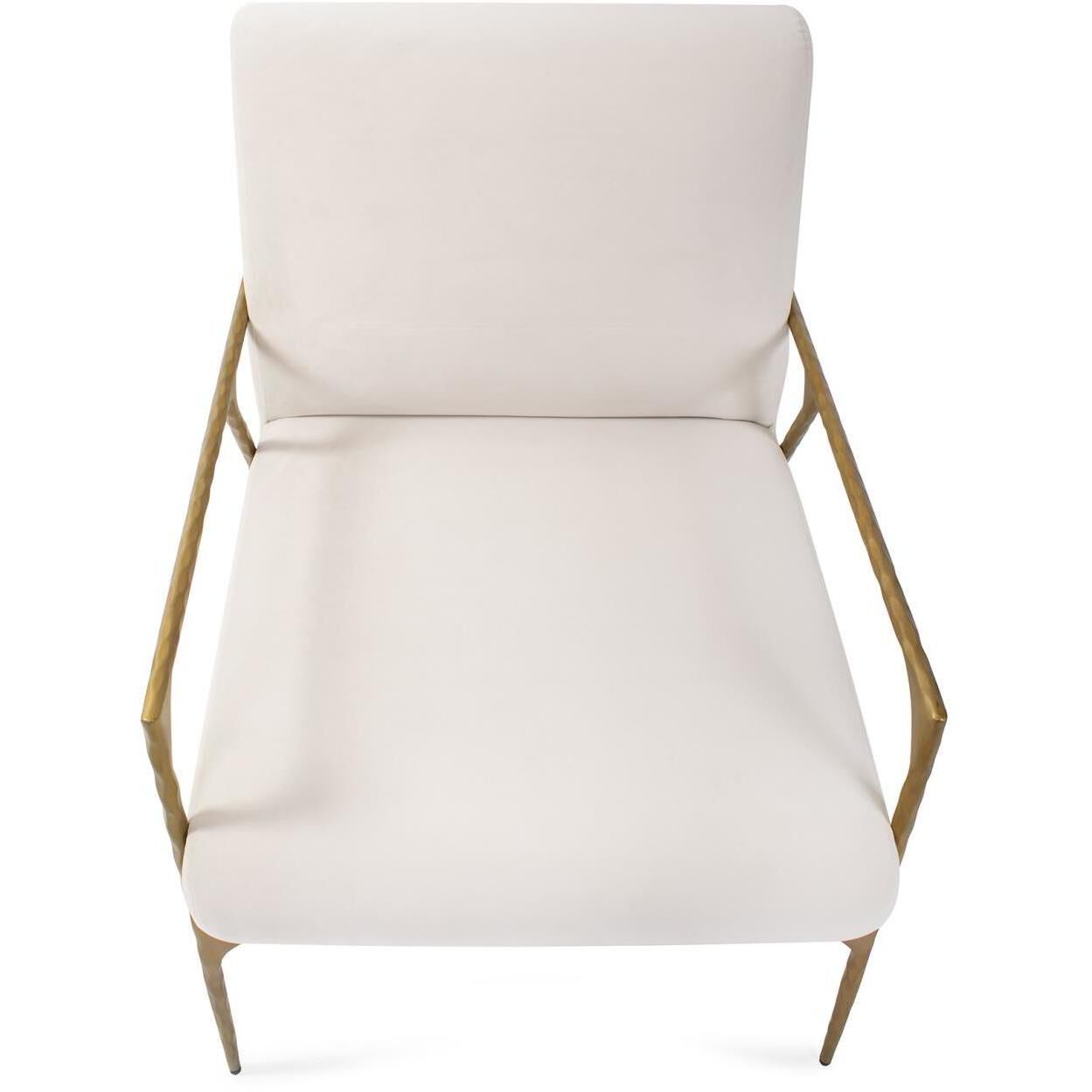 Stanton White and Gold Upholstered Armchair