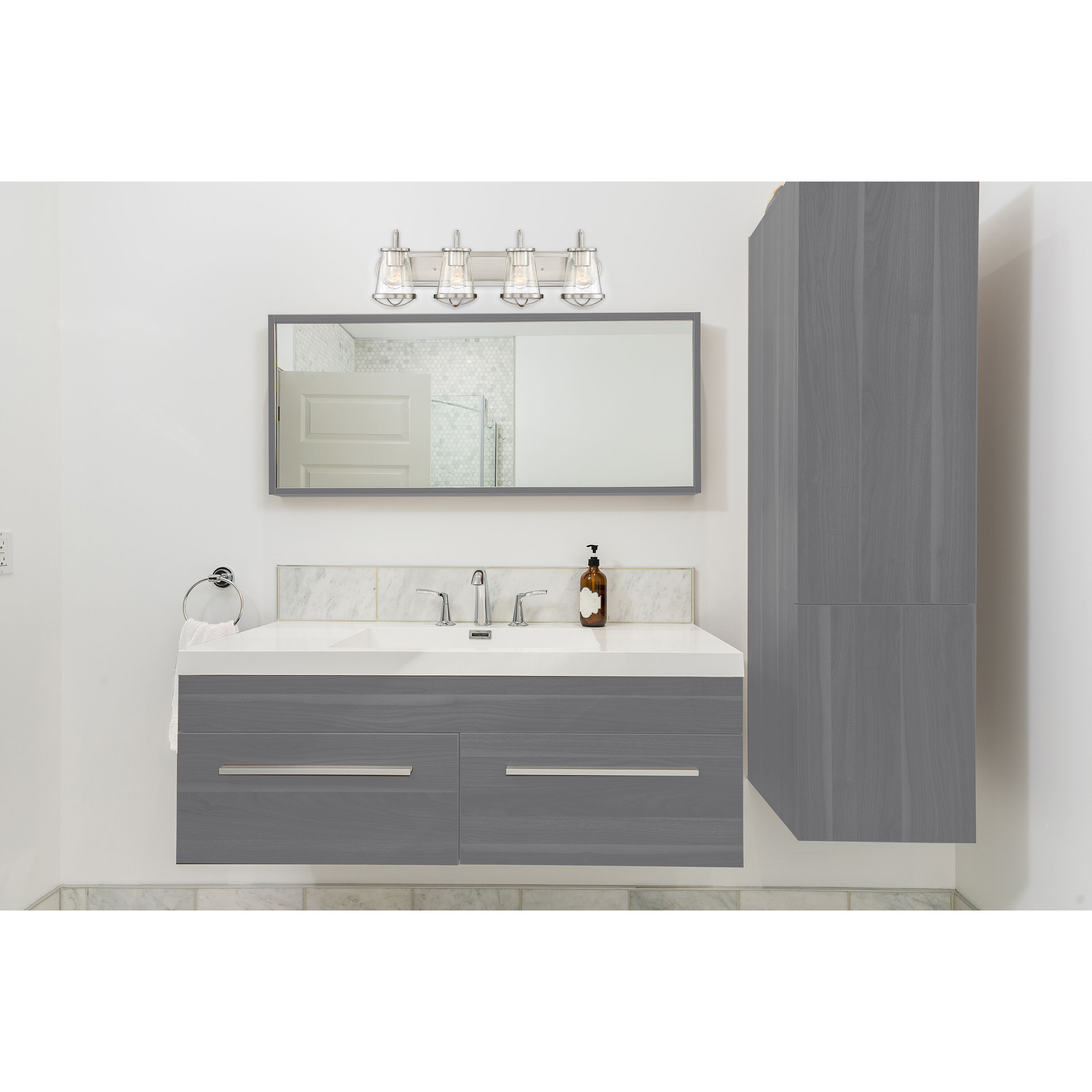 Darby 4 Light 30 inch Satin Platinum Bath Bar Wall Light