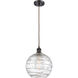 Ballston Large Deco Swirl LED 10 inch Oil Rubbed Bronze Mini Pendant Ceiling Light in Black Textured, Ballston