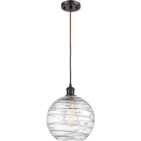 Ballston Large Deco Swirl LED 10 inch Oil Rubbed Bronze Mini Pendant Ceiling Light in Black Textured, Ballston