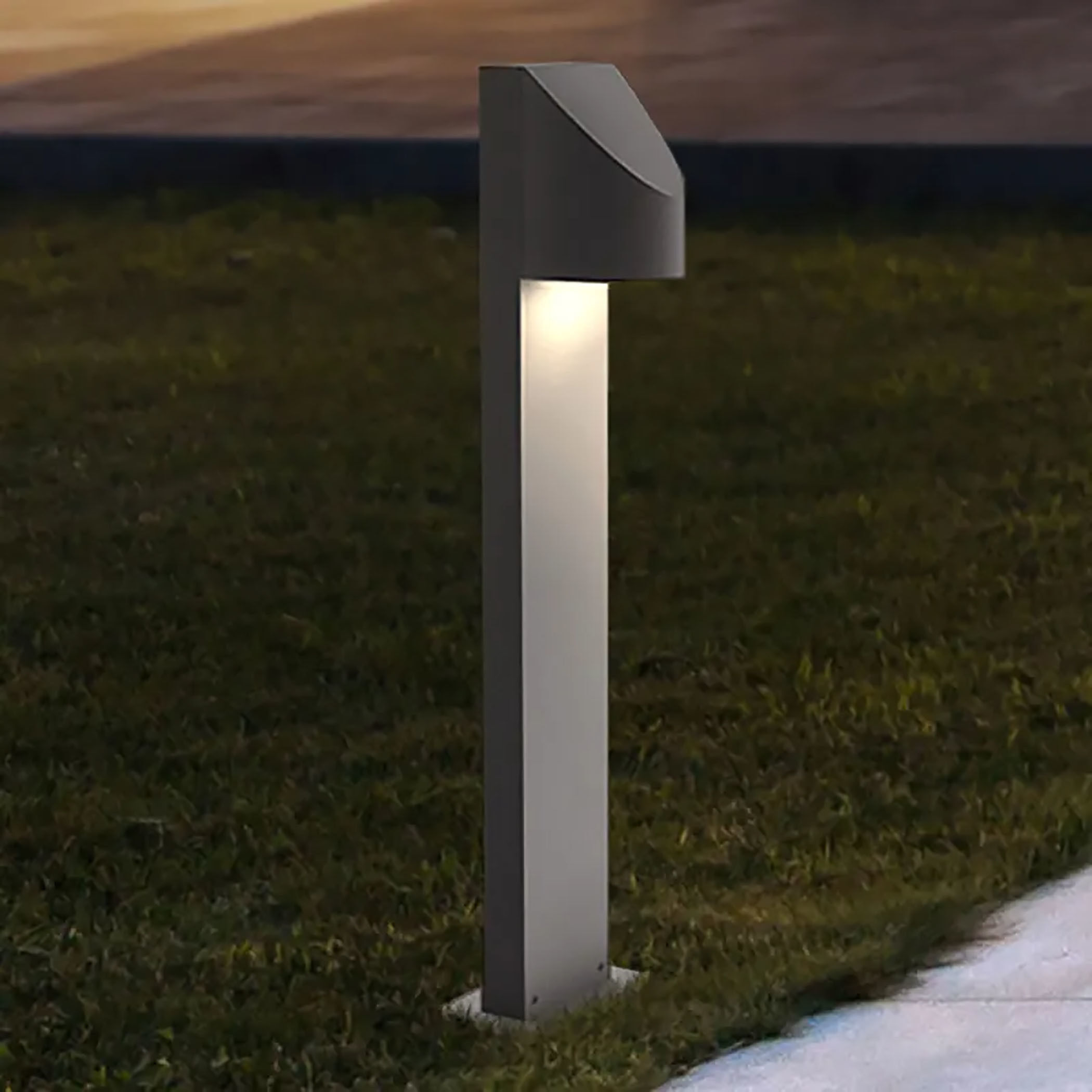Shear 12V 9 watt Textured Gray Bollard