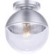 Evie 1 Light 7.5 inch Satin Aluminum Outdoor Flushmount