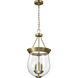 Boliver 3 Light 11.75 inch Vintage Brass Pendant Ceiling Light