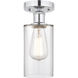 Edison Clymer 1 Light 4 inch Brushed Satin Nickel Semi-Flush Mount Ceiling Light in Matte White Glass