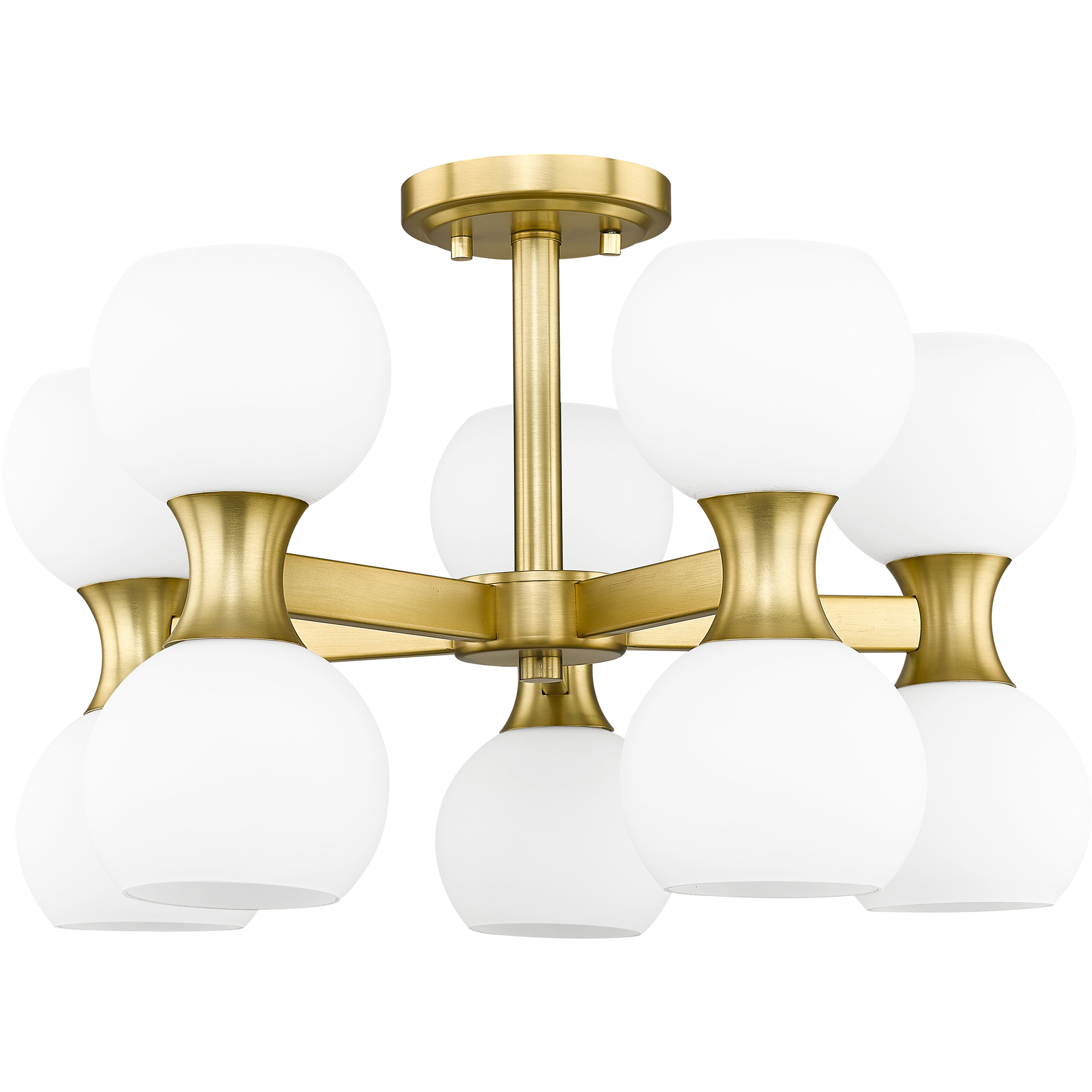 Artemis 10 Light 21 inch Modern Gold Semi Flush Mount Ceiling Light