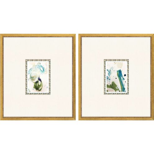 Abstract Collection Traditional Antique Gold Wood With Beaded Lip Framed Art