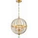 Roxy 3 Light 14 inch Antique Gold Mini Chandelier Ceiling Light