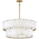 Simone LED 34.25 inch Burnished Gold Chandelier Ceiling Light in Alabaster, Drum