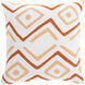Nairobi 18 X 18 inch Beige and Burnt Orange Throw Pillow