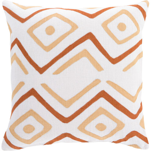 Nairobi 18 X 18 inch Beige and Burnt Orange Throw Pillow