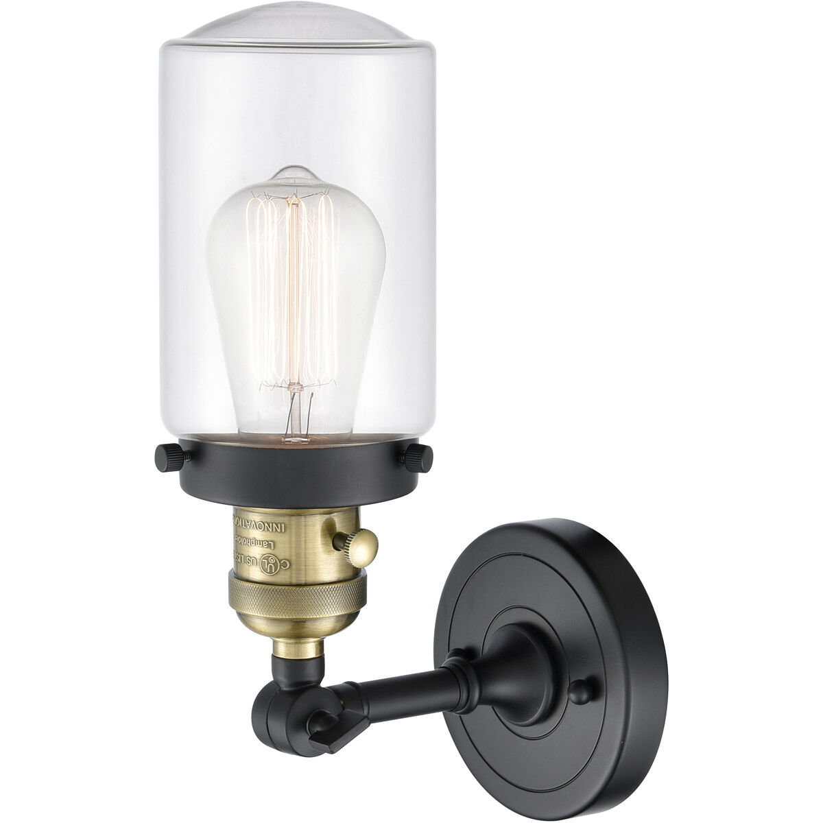 Franklin Restoration Dover LED 5 inch Black Antique Brass Sconce Wall Light, Franklin Restoration