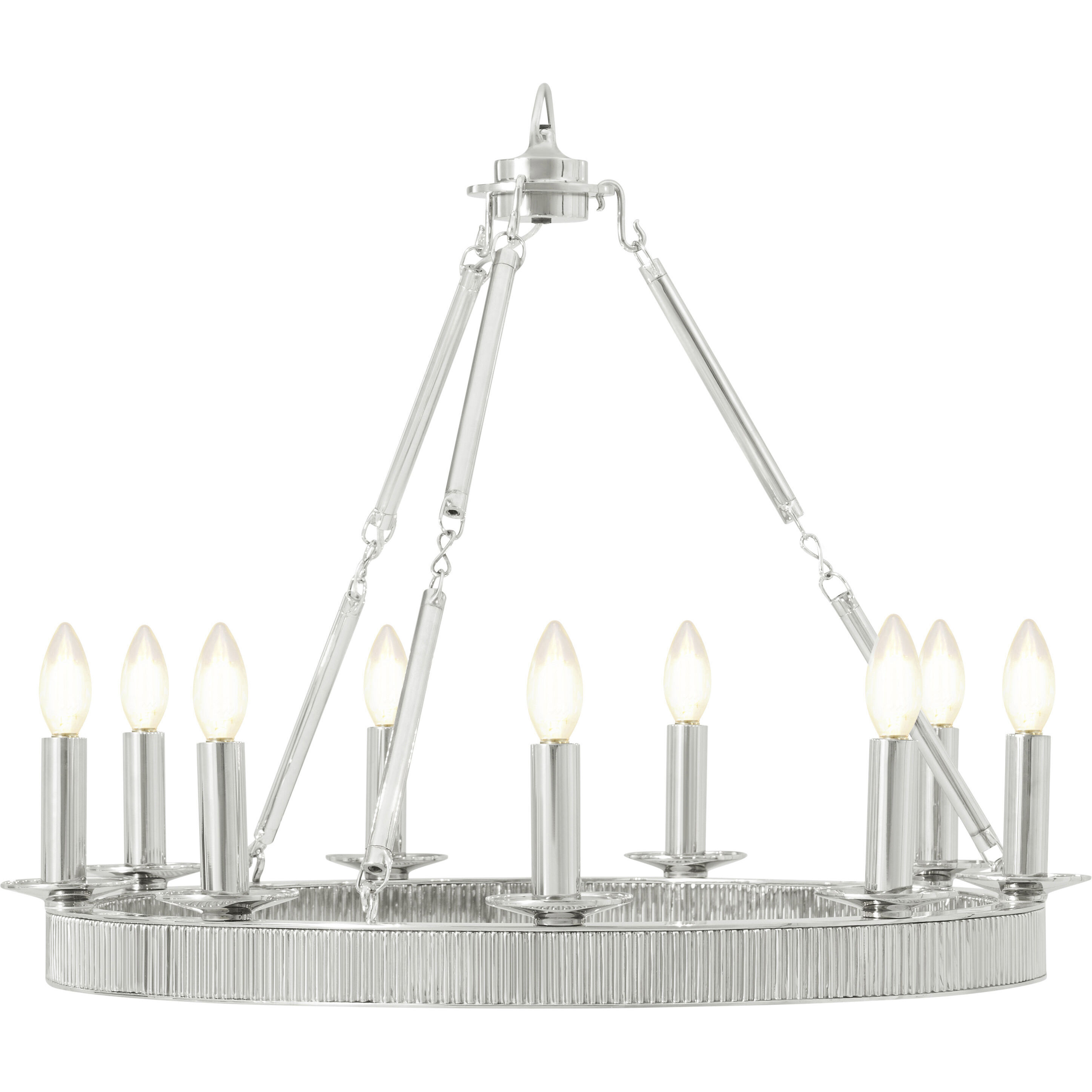 Simon 26 inch Nickel Plated Chandelier Ceiling Light, Round, TA Illuminations