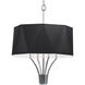Diamond 4 Light 21 inch Polished Nickel Chandelier Ceiling Light in Black Fabric