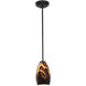 Champagne 1 Light 5 inch Oil Rubbed Bronze Pendant Ceiling Light in Inca, Rod