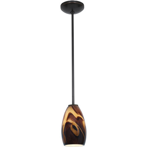 Champagne 1 Light 5 inch Oil Rubbed Bronze Pendant Ceiling Light in Inca, Rod