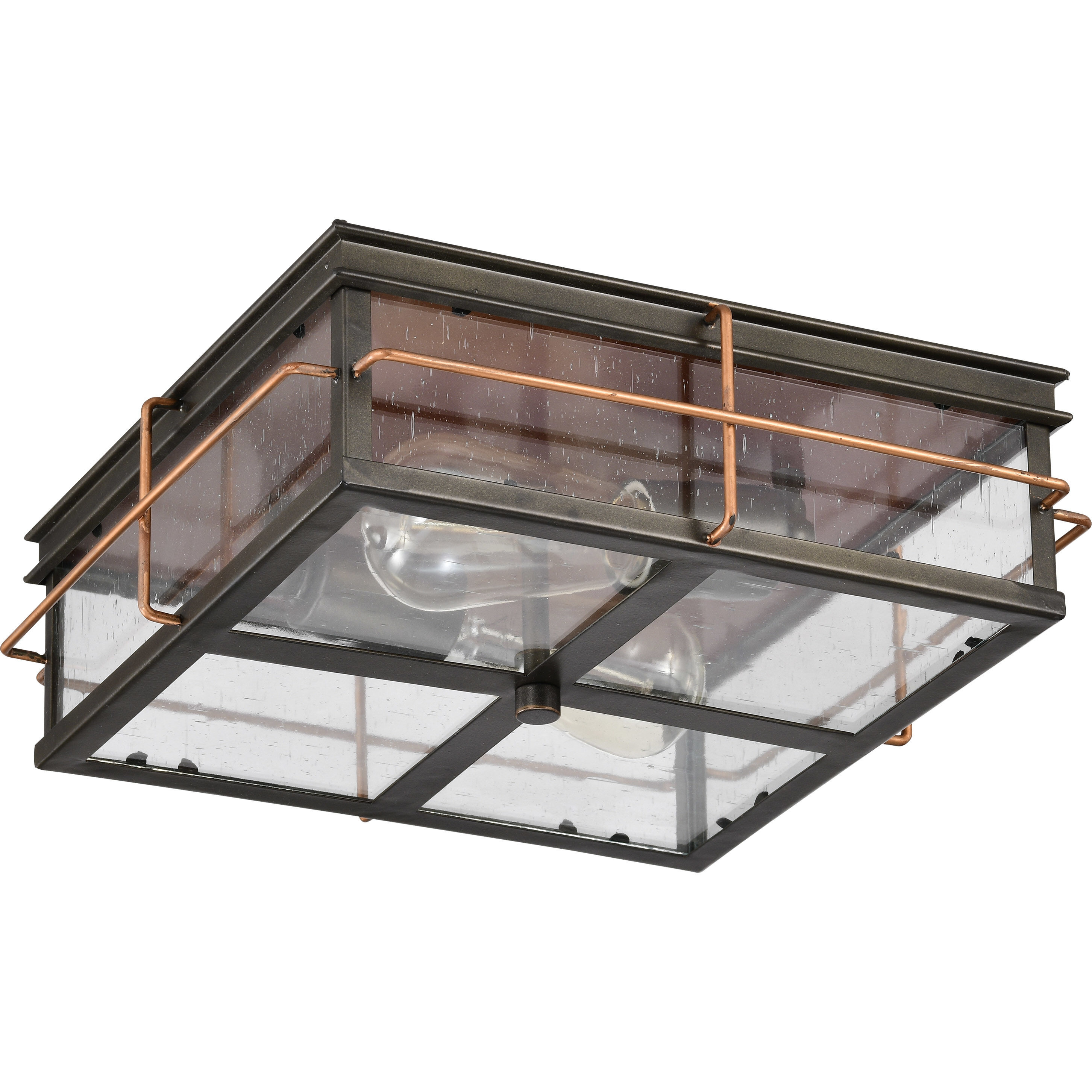 Howell 2 Light 12 inch Bronze and Copper Accents Outdoor Flush Mount