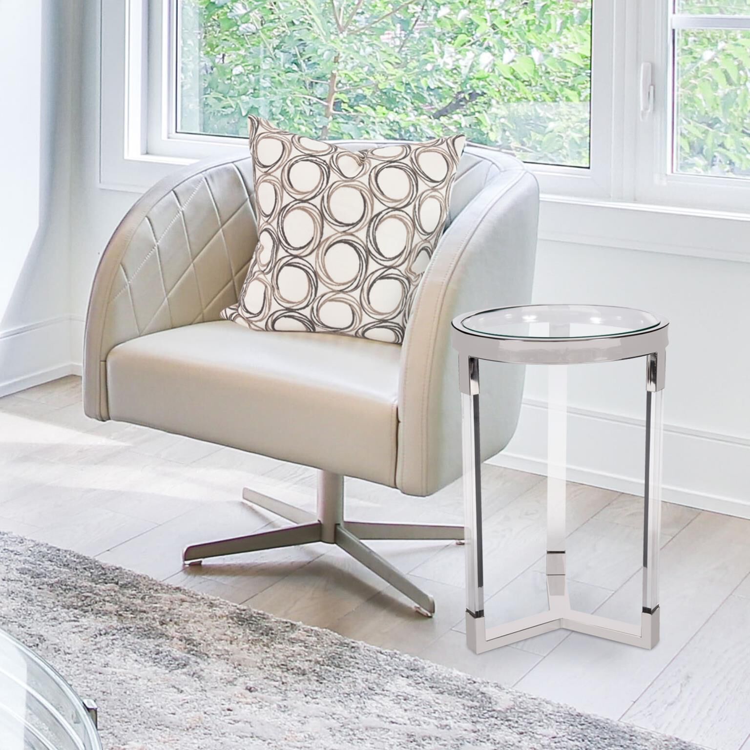 Carter 23.25 X 15.5 inch Silver Side Table