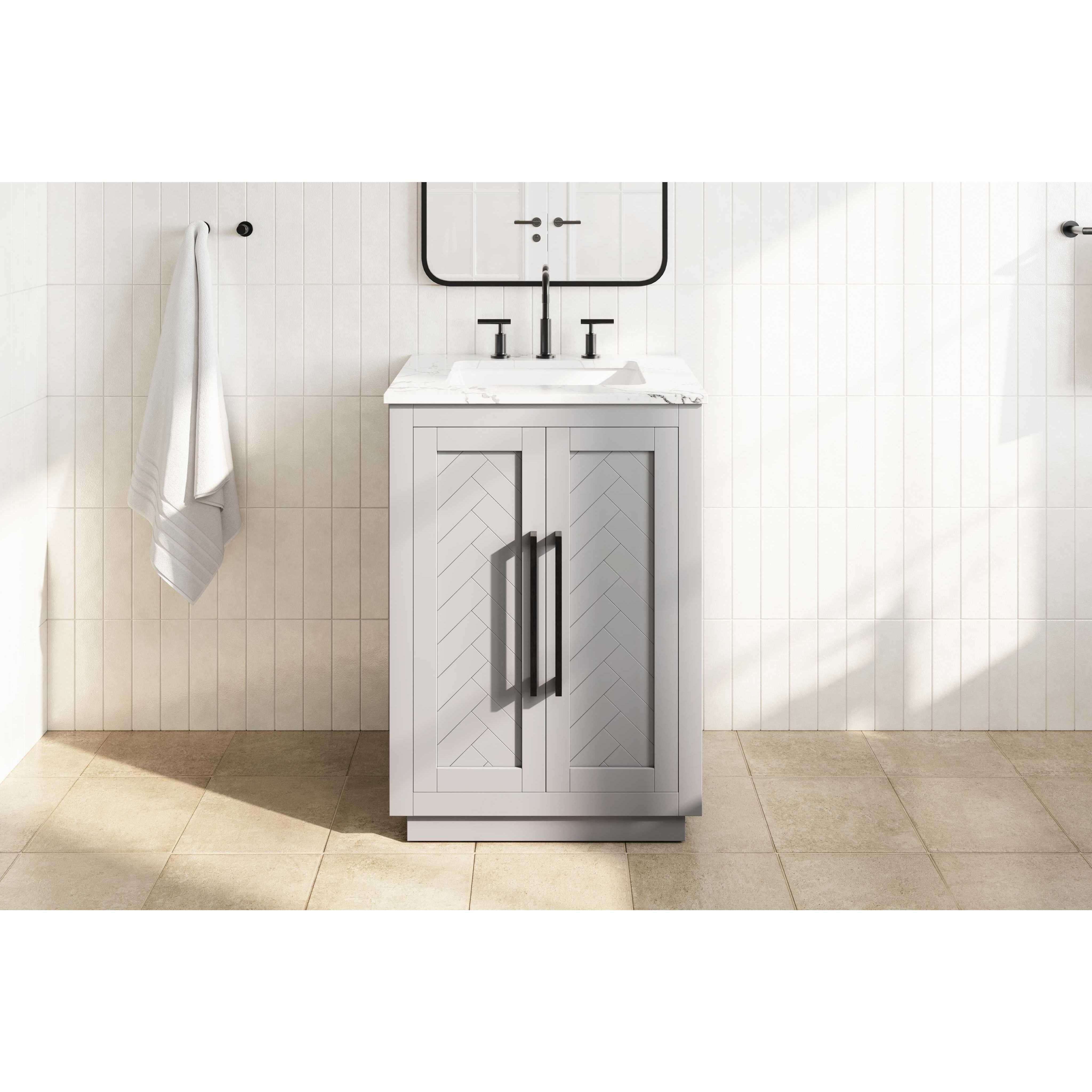 Chase 24 X 34 inch Grey Bathroom Vanity Cabinet