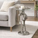 Equestrian 24.5 X 16 inch Nickel Plated and Clear Accent Table
