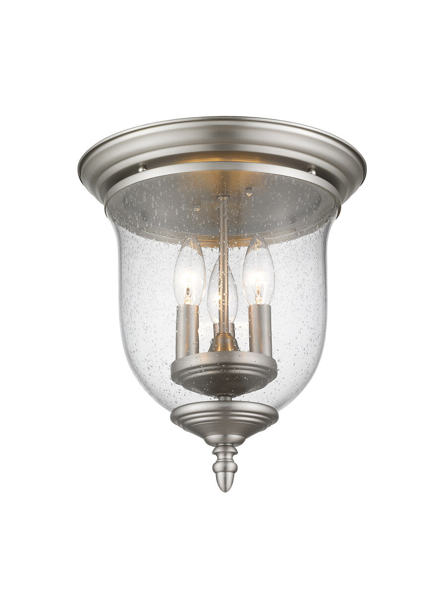 Legacy 3 Light 12 inch Brushed Nickel Flush Mount Ceiling Light