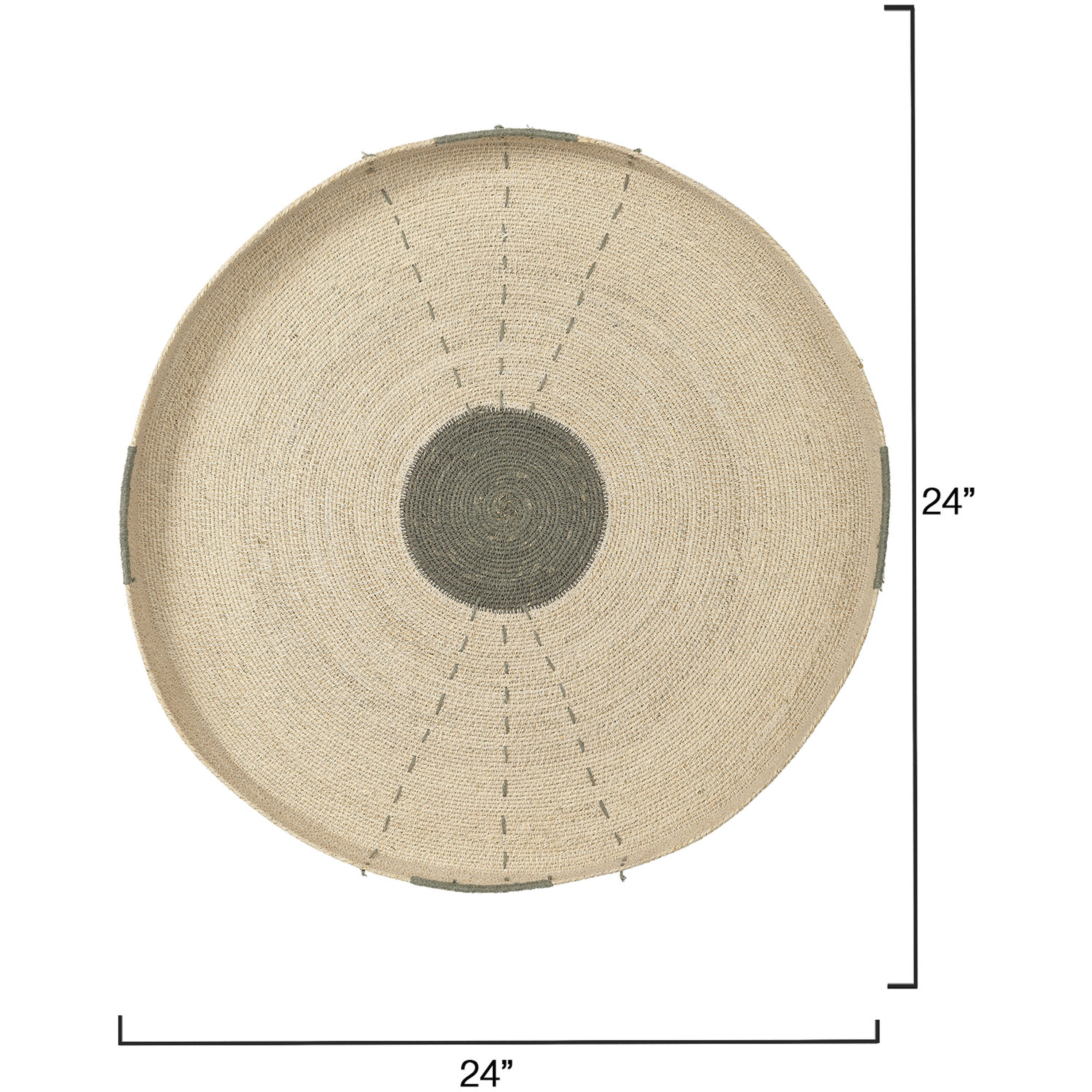 Sundial Natural Seagrass with Teal Accent Wall Art