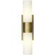 Empire 2 Light 18.5 inch Brushed Brass Bath Vanity Light Wall Light in Matte White Glass
