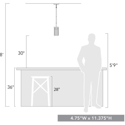 Winslett 1 Light 5 inch Pewter Mini Pendant Ceiling Light, Damp