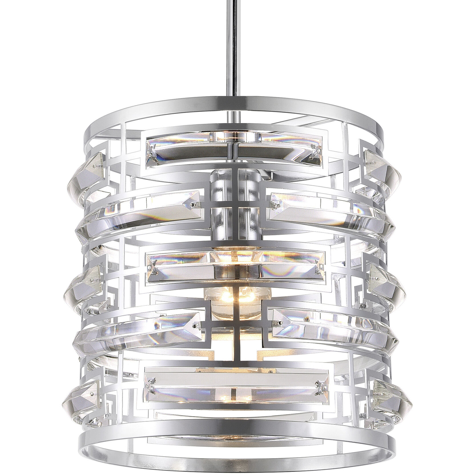 Petia 1 Light 10 inch Chrome Drum Shade Mini Chandelier Ceiling Light