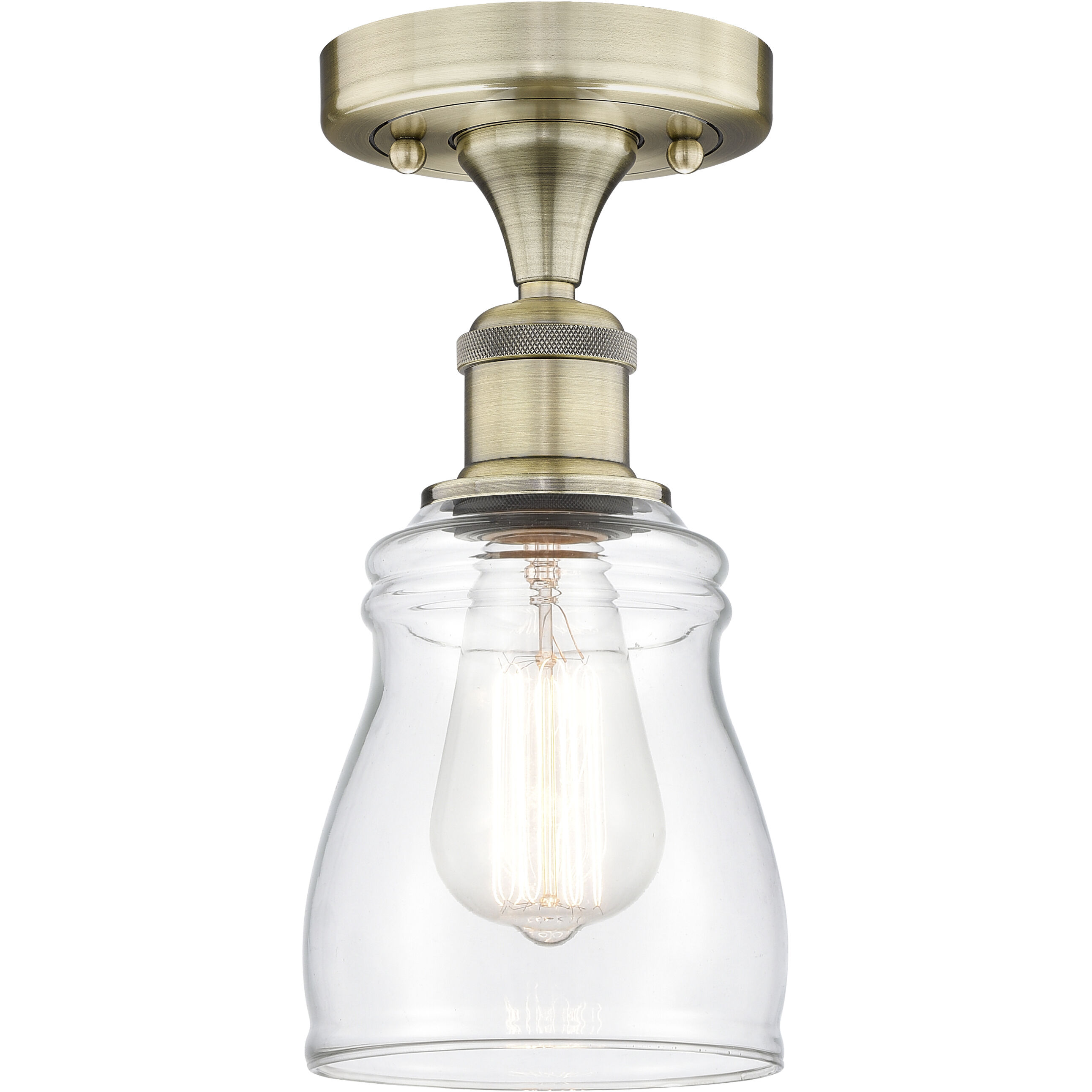 Ellery 1 Light 4.75 inch Antique Brass Semi-Flush Mount Ceiling Light