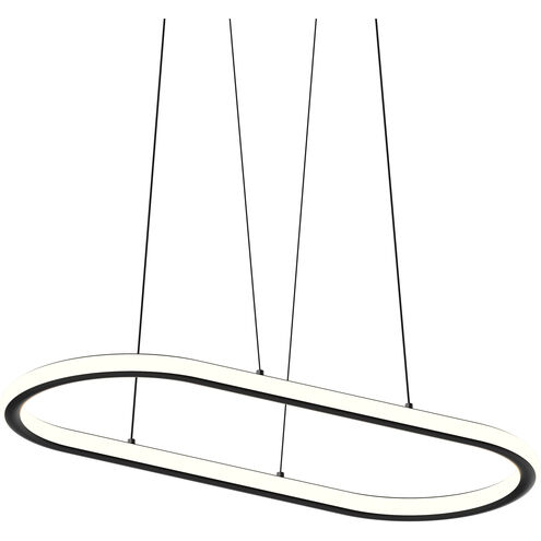 Luna LED 33.5 inch Satin Black Pendant Ceiling Light in 3000K