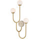 Highsmith 3 Light 17.25 inch Brass Wall Sconce Wall Light, Right
