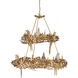 Aviary 12 Light 43.25 inch Swedish Gold Two-Tier Chandelier Ceiling Light