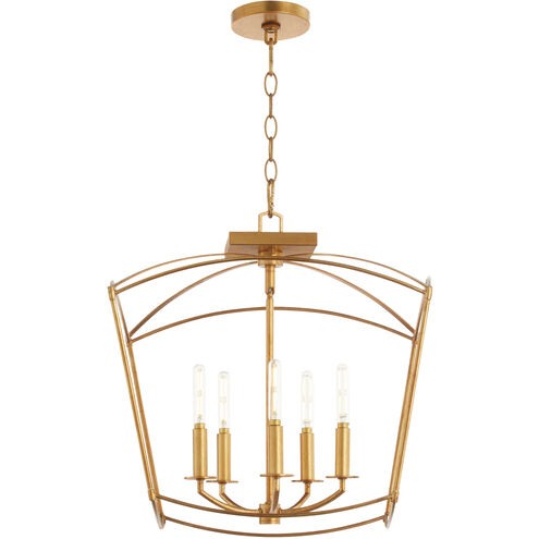 Mantle 5 Light 18.5 inch Gold Leaf Dual Mount Pendant Ceiling Light