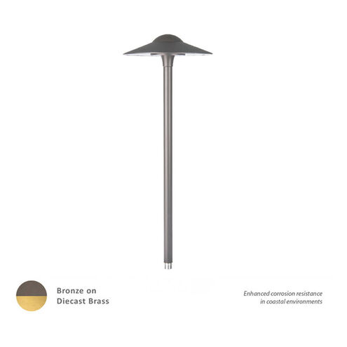 Canopy 12 6.5 watt Solid Brass Coated in Bronze Path Lighting in 2700K, Bronzed Brass, Path and Area Light, WAC Landscape