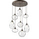 Misto 8 Light 30.6 inch Flat Bronze Chandelier Ceiling Light in Misto Clear, Round Multi-Port