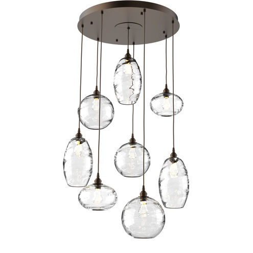 Misto 8 Light 30.6 inch Flat Bronze Chandelier Ceiling Light in Misto Clear, Round Multi-Port