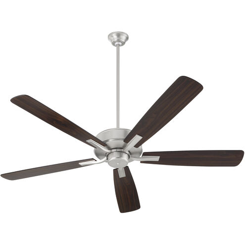 Ovation 60 inch Satin Nickel with Silver/Walnut Blades Ceiling Fan