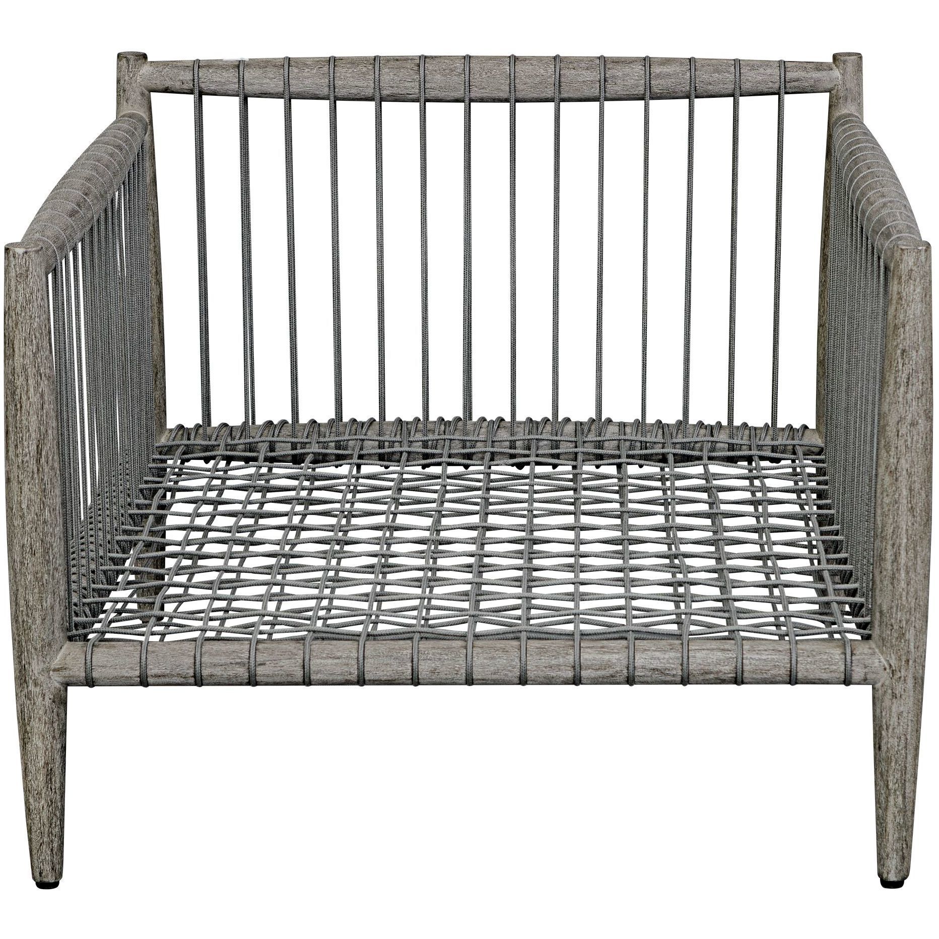 Borneo Weathered Dark Gray and Oyster White Outdoor Lounge Chair