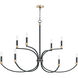 Charlton 8 Light 48 inch Black and Antique Brass Multi-Tier Chandelier Ceiling Light in Antique Brass and Black