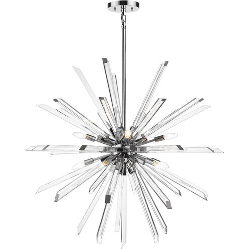 Burst 10 Light 41.5 inch Chrome Chandelier Ceiling Light in 84