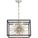 Burst 10 Light 20 inch Polished Nickel and Matte Black Chandelier Ceiling Light