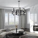 Helsinki 12 Light 44 inch Black with Brushed Nickel Accents Chandelier Ceiling Light