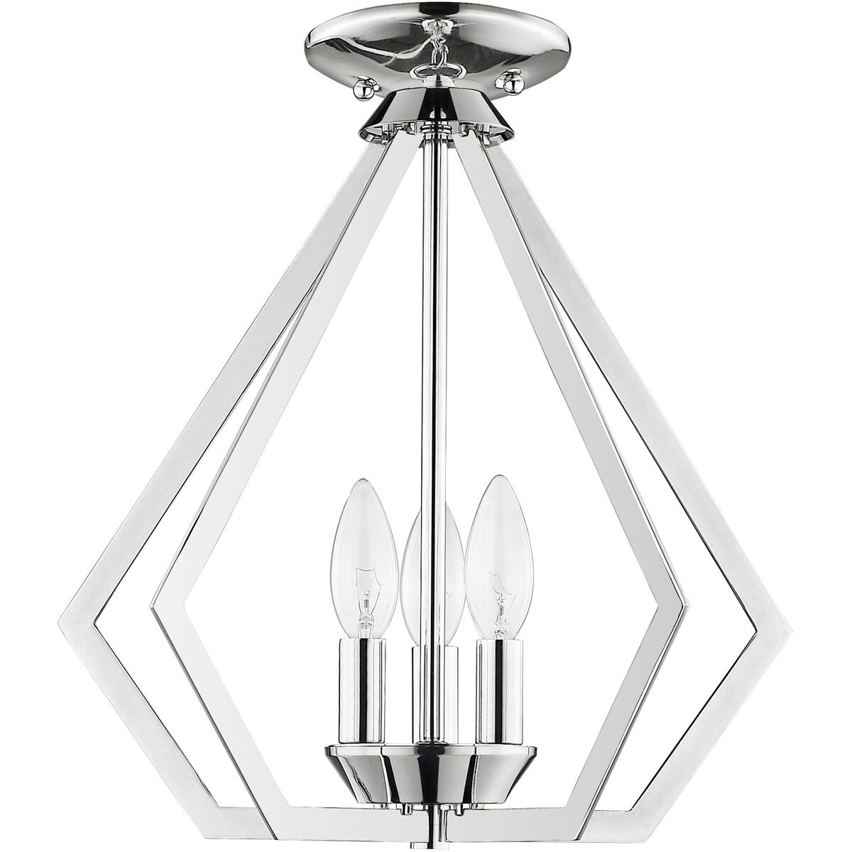 Prism 3 Light 14 inch Polished Chrome Convertible Mini Chandelier/Ceiling Mount Ceiling Light