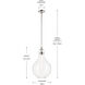 Laria 1 Light Polished Nickel Pendant Ceiling Light in Clear
