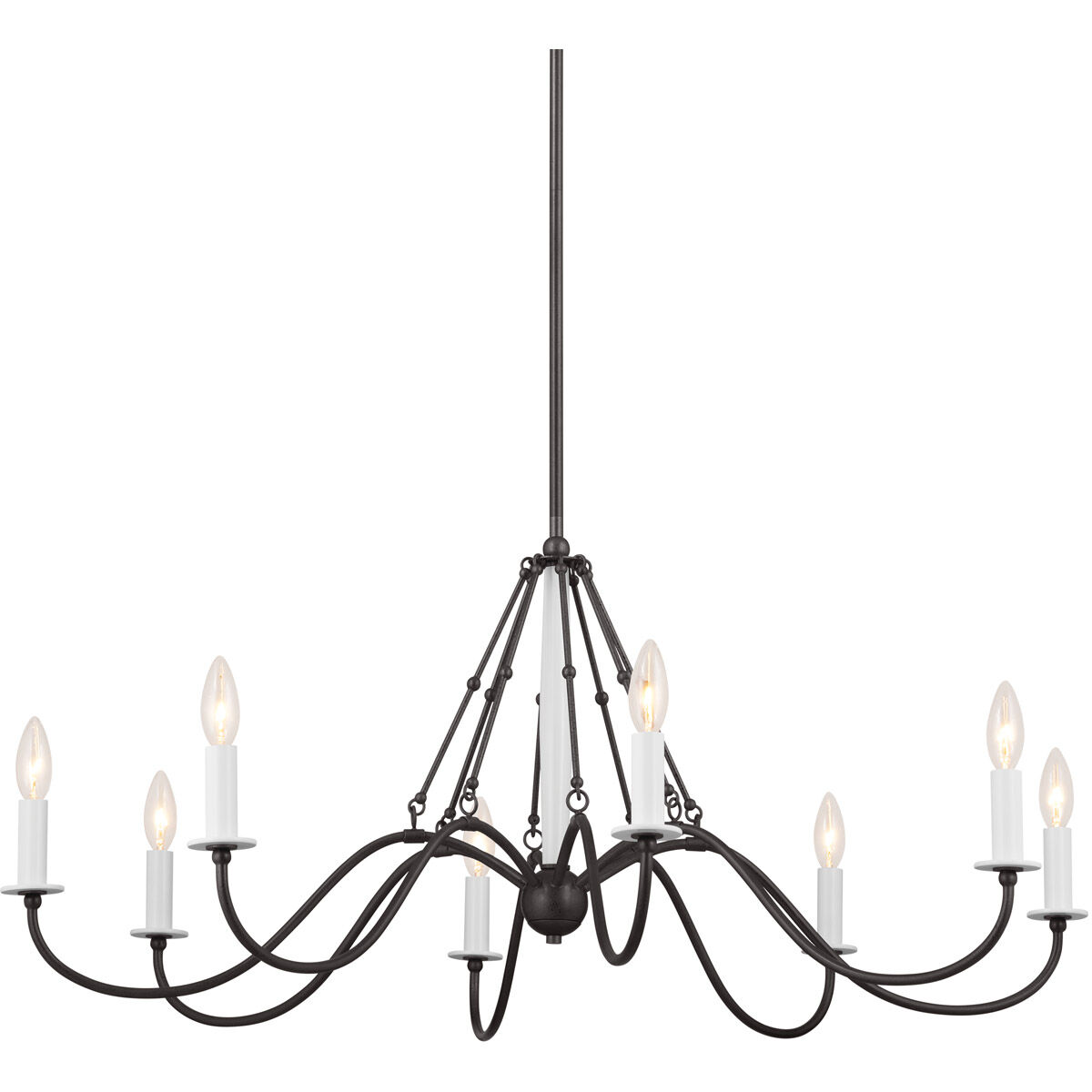 Homestead Freesia 8 Light 38 inch Anvil Iron Chandelier Ceiling Light, Freesia