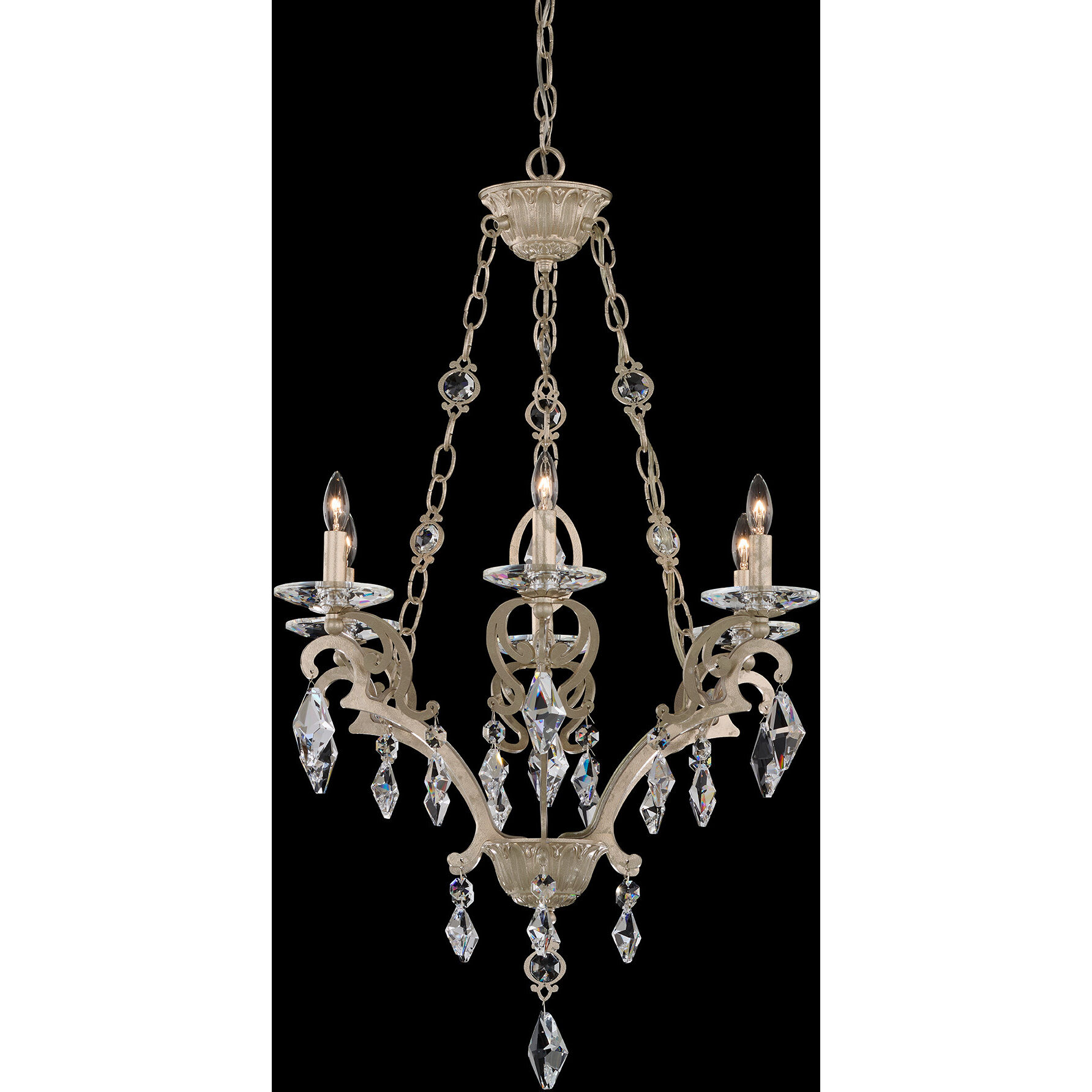 Signature Tamerlaine 6 Light 23 inch Black Chandelier Ceiling Light