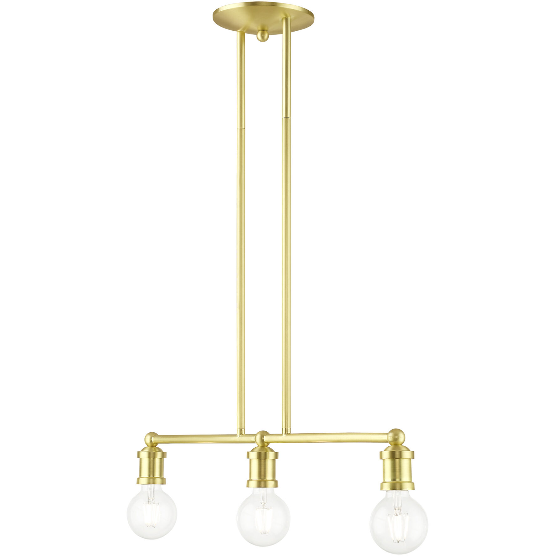 Lansdale 3 Light 24 inch Satin Brass Linear Chandelier Ceiling Light