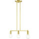 Lansdale 3 Light 24 inch Satin Brass Linear Chandelier Ceiling Light